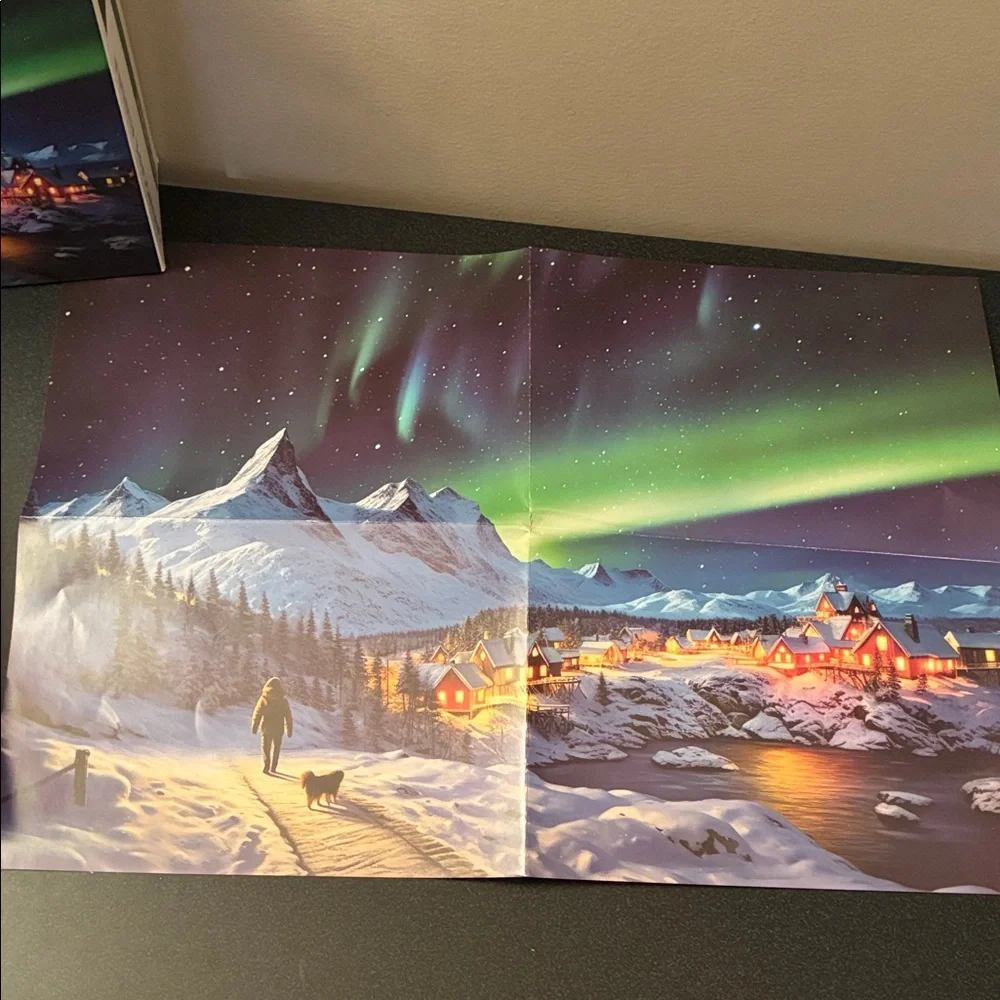 Snowscape Aurora Borealis Scenic Jigsaw Puzzle;  1000 pc;  Northern Lights - Picture 2 of 9